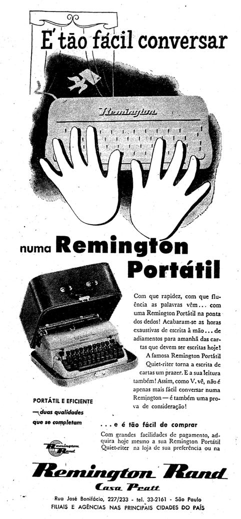 Máquina de escrever em 1957