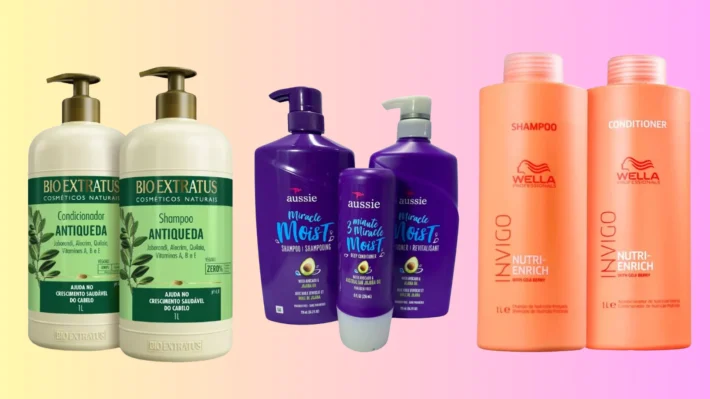 Wella, Aussie e Cavalo Forte: kits de shampoo e condicionador grandes no precinho