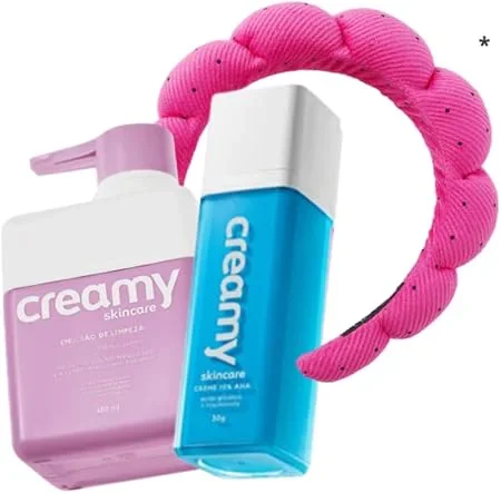 Kit Pele Normal Mista Creamy Gel Skincare Limpeza - Ácido Mandélico