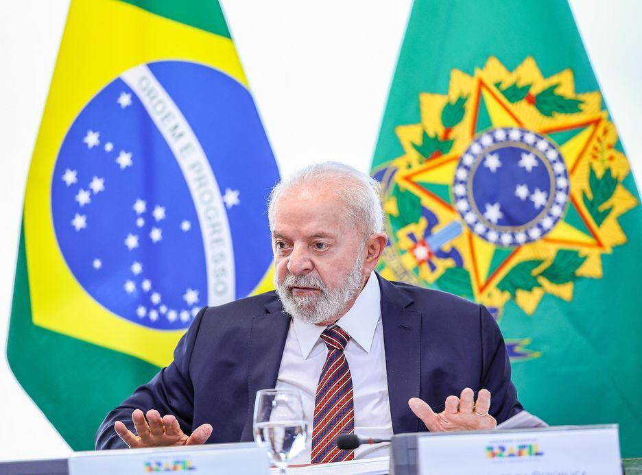 O presidente Luiz Inácio Lula da Silva durante reunião no Palácio do Planalto 