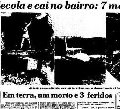 Avião atingiu casa na zona norte de São Paulo em 1984