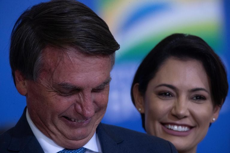 O presidente Jair Bolsonaro e a primeira-dama Michelle.