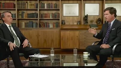 Jair Bolsonaro em entrevista ao jornalista norteamericano Tucker Carlson, do canal Fox News.