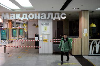 Restaurante da McDonald's fechado em um shopping de Moscou