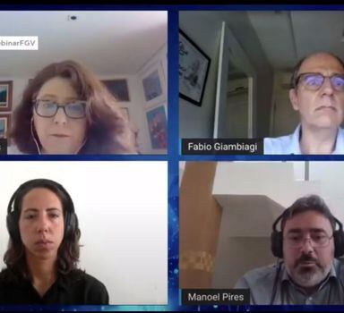 A jornalista do 'Estadão' Adriana Fernandes e os economistas Fábio Giambiagi, Laura Carvalho e Manoel Pires.
