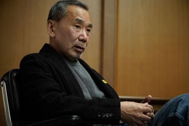 Haruki Murakami em março, durante palestra no Japão
