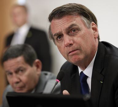 O presidente da República, Jair Bolsonaro, e o vice-presidente, Hamilto Mourão