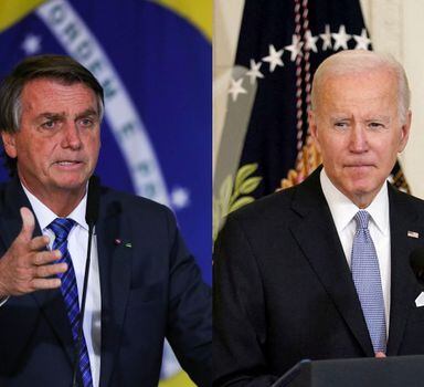 Presidente do Brasil, Jair Bolsonaro, e presidente dos Estados Unidos, Joe Biden.