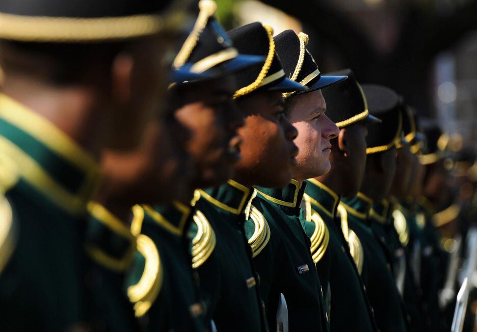 A Guarda de Honra da África do Sul em ocasião da celebração de 20 anos do fim do apartheid