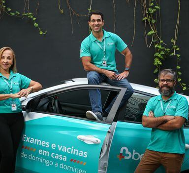 Sonia Correia, Vander Corteze (C) e Luiz Augusto Moreira, da startup carioca Beep Saúde