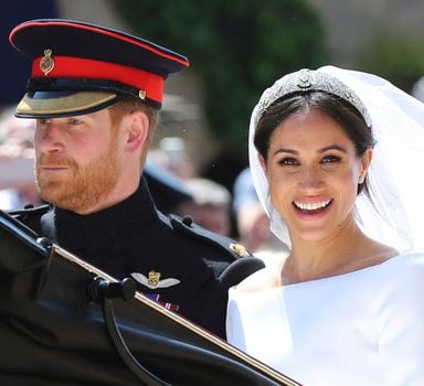 Príncipe Harry e Meghan Markle no dia do casamento, em 19 de maio de 2018.