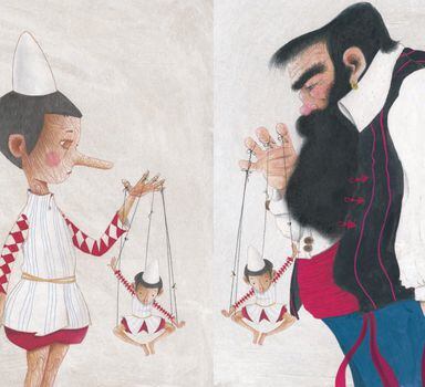 Ilustração de Alexandre Rampazo para 'Pinóquio: O Livro das Pequenas Verdades'
