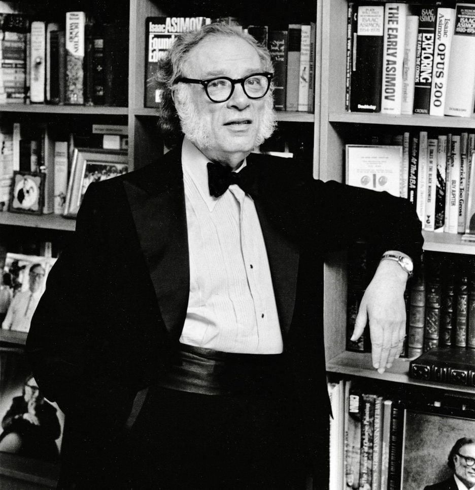 Retrato do escritor de ficção científica Isaac Asimov 