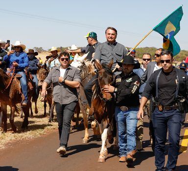 O presidente Jair Bolsonaro, em Uberlândia.