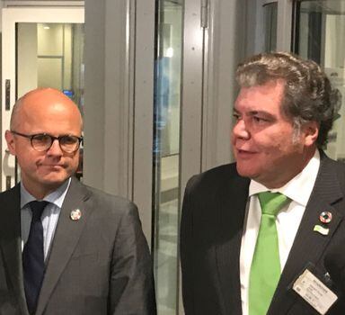 Os ministros do Meio Ambiente da Noruega, Vidal Helgeser, e do Brasil, Sarney Filho, reuniram-se nesta quinta-feira em Oslo