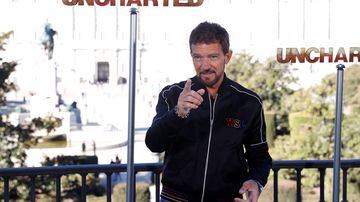 Antonio Banderas durante apresentação de 'Uncharted: Fora do mapa', em Madrid. Foto: EFE/ JJ Guillén