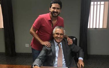O governador de Goiás, Ronaldo Caiado, e seu filho Ronaldo Ramos Caiado Filho