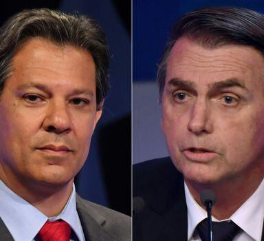 Os presidenciáveis Fernando Haddad (PT) e Jair Bolsonaro (PSL)