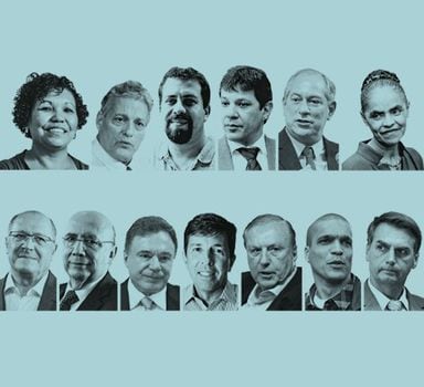 Os 13 candidatos à Presidência da República.