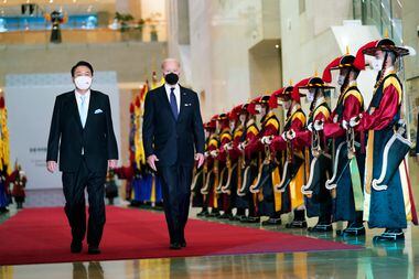 Presidente Joe Biden, ao lado do presidente Yoon Suk-yeol, durante visita à Coreia do Sul.