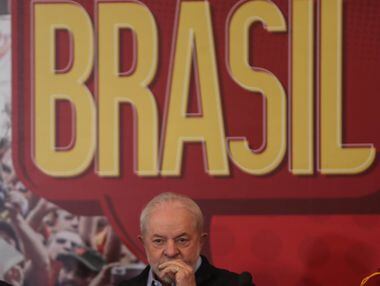 O ex-presidente da República e pré-candidato do PT ao Palácio do Planalto, Luiz Inácio Lula da Silva, em evento da campanha do dia 21 de junho.