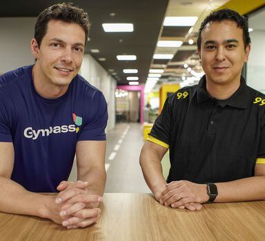 Caldeira, da Gympass, e Santos, da 99: parceria para aumentar base de usuários e reter motoristas em plataforma, respectivamente