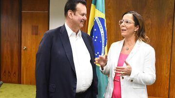 O presidente do PSD, Gilberto Kassab, ao lado da deputada Delegada Katarina (PSD-SE). Foto: Ascom