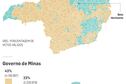 Os mapas de votos de Jair Bolsonaro e Romeu Zema em Minas Gerais, no primeiro turno de 2018