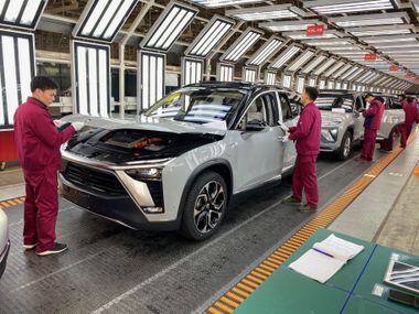 Fábrica de carros elétricos da marca Nio, em Hefei, China
