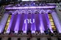 FILE PHOTO: A banner for Nubank, the Brazilian FinTech startup, hangs on the facade at the New York Stock Exchange (NYSE) to celebrate the company's IPO in New York, U.S., December 9, 2021. REUTERS/Brendan McDermid/File Photo