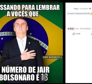 Santinho publicado no Facebook tenta induzir eleitor ao erro