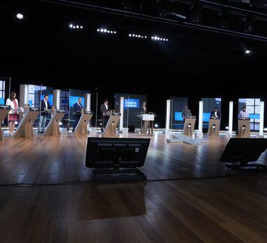 Candidatos à Prefeitura de SP fazem último debate antes das eleições, promovido pela TV Cultura no auditório do Memorial da América Latina