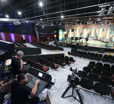 Estúdio da TV Gazeta onde será realizado hoje o debate entre os candidatos à Presidência da República