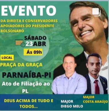 Imagem da pré-campanha do major Costa Araújo em apoio a Bolsonaro em seu Instagram.