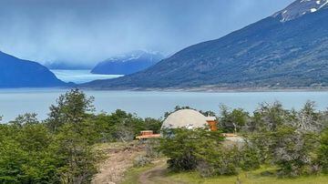 Glamping com vista para o glaciar Perito Moreno. Foto: Mari Campos