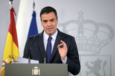 O primeiro-ministro espanhol, Pedro Sánchez, anuncia a concessão de indulto aos separatistas catalães, em junho de 2022