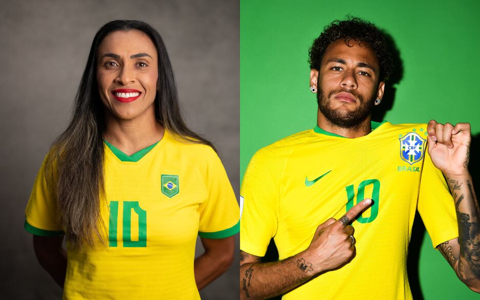 Principais nomes das seleções feminina e masculina do Brasil, Marta tem salário 125 menor do que Neymar