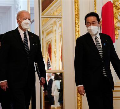 O presidente americano, Joe Biden, e  o premiê japonês, Fumio Kishida
