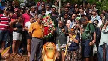 Comitiva do Ministério dos Povos Indígenas esteve no velório da liderança Nega Pataxó, na Bahia. Foto: Leo Otero/Ministério dos Povos Indígenas