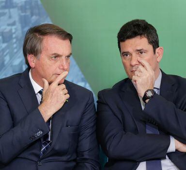 O presidente Jair Bolsonaro e o ministro Sérgio Moro