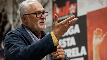 José Genoino durante debate na Fundação Perseu Abramo, São Paulo, em 2019; preso na ditadura, foi um dos fundadores do PT
