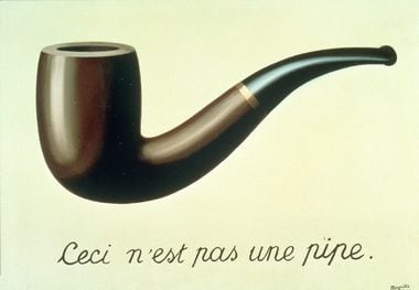'A Traição das Imagens' (1929), com a inscrição 'Isto não é um cachimbo', é uma das obras mais conhecidas de René Magritte.