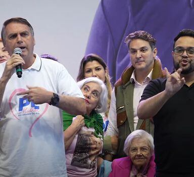 Jair Bolsonaro durante evento do PL Mulher, em Porto Alegre, neste sábado, 18