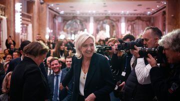 O partido francês de extrema-direita Reagrupamento Nacional, de Marine Le Pen, deve ganhar força nas próximas eleições do Parlamento Europeu 
