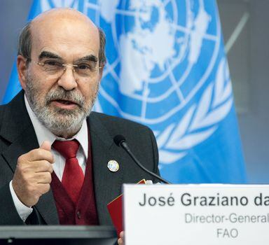 O diretor-geral da FAO, José Graziano da Silva, em evento na sede da entidade em Roma. Para ele, poder público deve interferir na regulamentação dos sistemas alimentares
