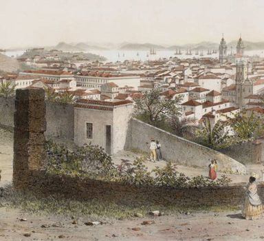 Morro da Conceição, no Rio de Janeiro, pintado no século 19 por Philippe Benoist e Eugène Ciceri