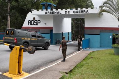 Quartel das Forças Armadas em Barueri, na região metropolitana de São Paulo, onde militares foram acautelados após furto de 21 metralhadoras do Arsenal de Guerra