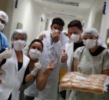 Padeiros fazem doação para hospitais de São Paulo durante pandemia do novo coronavírus.
