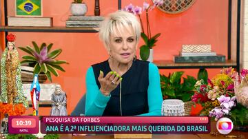 Ana Maria Braga celebra 2º lugar em lista de influenciadores mais queridos do Brasil. Foto: Reprodução de vídeo/Rede Globo