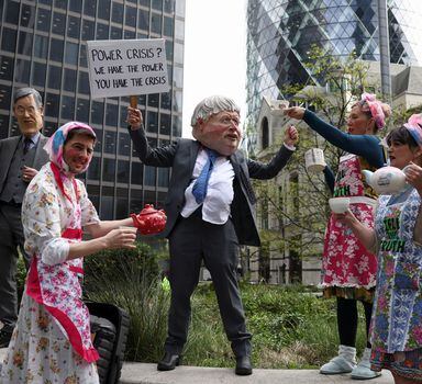 Protesto contra o primeiro-ministro Boris Johnson em Londres
